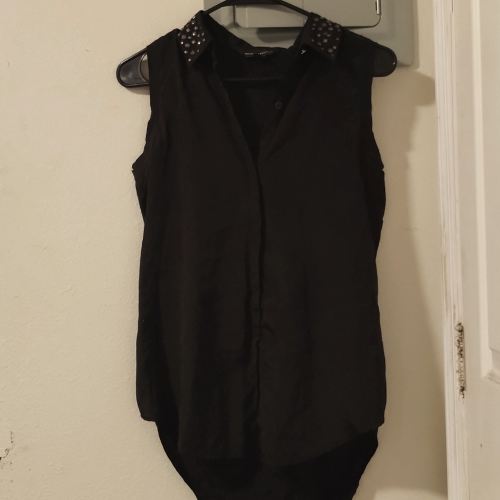 Rock & Republic Studded Black Tank Top